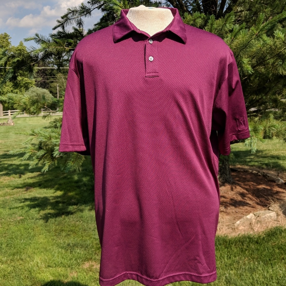 PGA TOUR Diamond-Patterned Polo Shirt Men XL